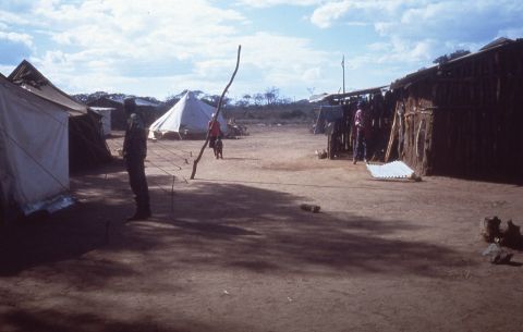 A camp for displaced persons as a result of South Arican incursions during the war. DW worked in partnership with the Angola Secretariat of State for Social Affairs (SEAS) and OMA (Angola women's organization) on the project.