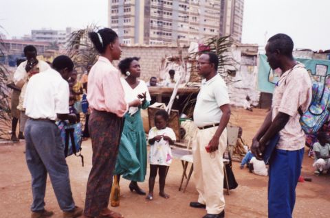 Internally displaced peoples' camp and health promotion project.